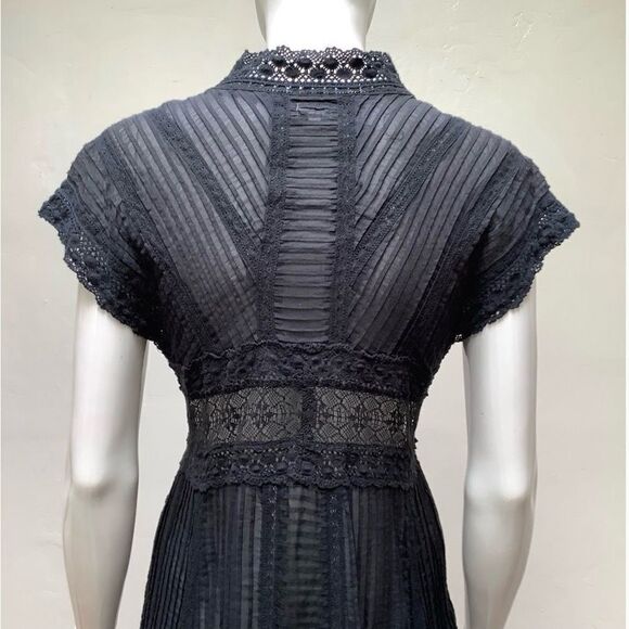 BIYA Designer of JOHNNY WAS Sheer Lace Dress Intricate Sheer and Lace High Low - Picture 2 of 15